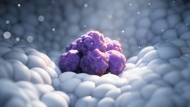 Phase contrast microscopy image representing tumor-derived cell lines in culture